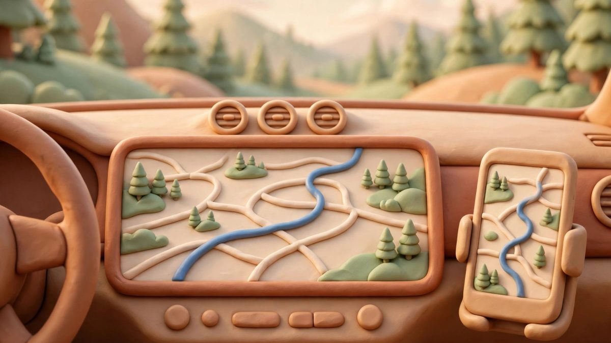 Ilustrasi Android Auto di mobil