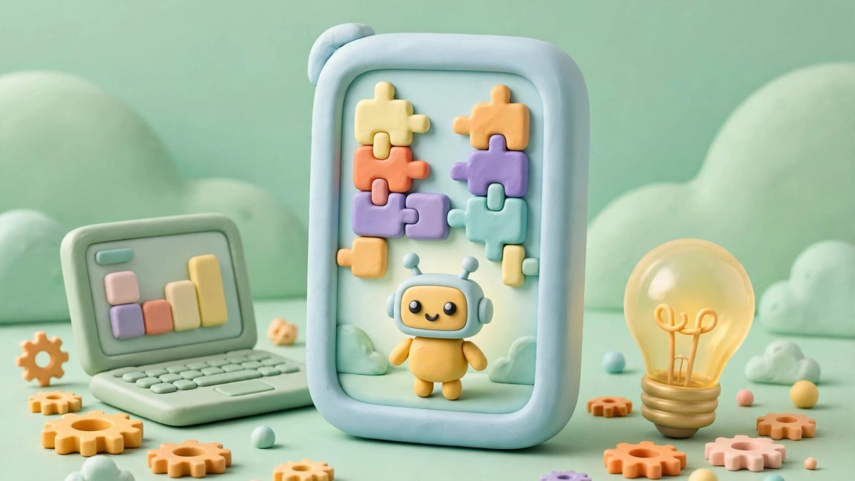 Aplikasi Android untuk Belajar Coding dari Nol 1 Ilustrasi belajar coding di layar HP dengan blok kode dan robot kecil