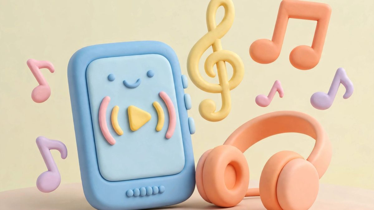 Ilustrasi streaming musik Android